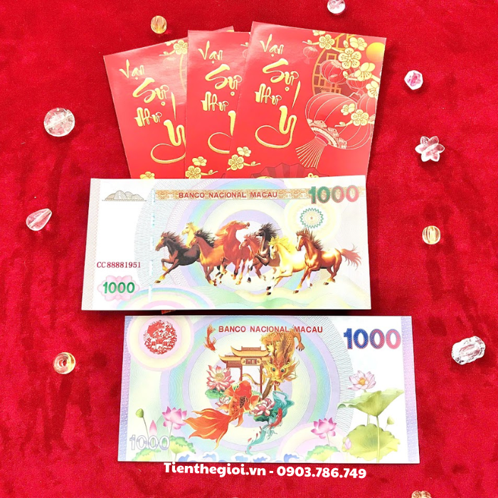 Tiền Lưu Niệm 1000 Macao Mã Đáo Thành Công Cá Chép Rồng